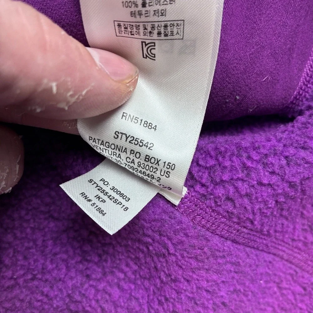 Patagonia Better Sweater Jacket Women's Large Purple Pink Full Zip Fleece 25542